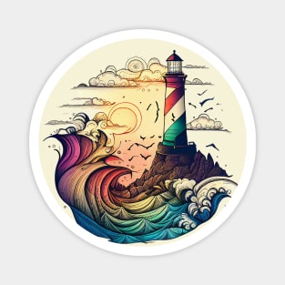 Lighthouse Colorful Art Creation V2 Magnet